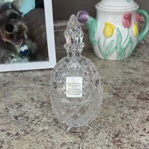 Vintage Crystal Clear Slovakia Pineapple Decor NWT